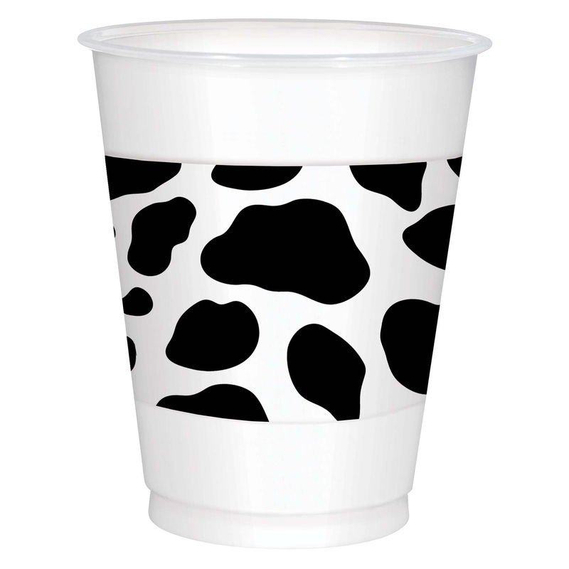 Western Cow Print Plastic Cups (25 count)