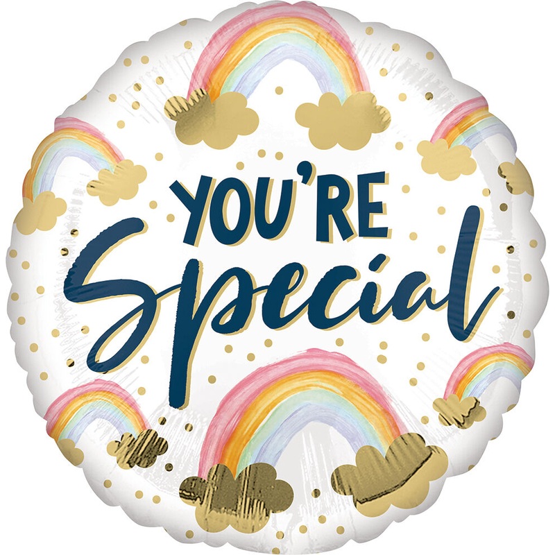 You're Special Rainbows & Gold Clouds 17" Balloon