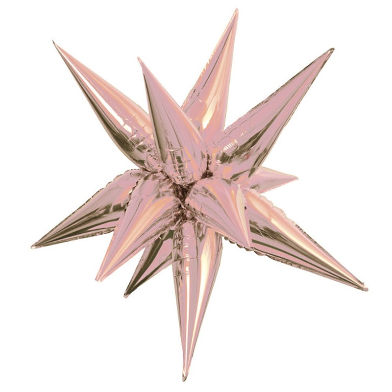 12 Point Jumbo Star-burst - Rose Gold (air-fill Only) 39 Balloon