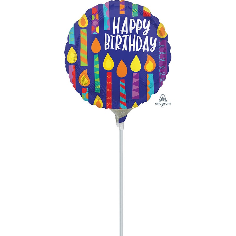 Birthday Happy Candles 4" Air-fill Balloon (requires heat sealing)