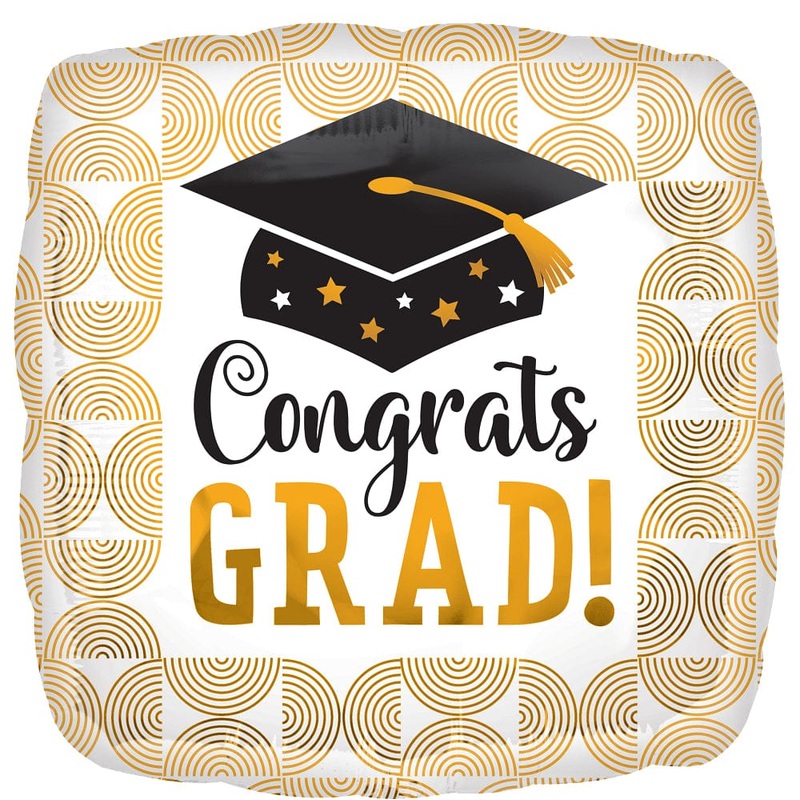 Congrats Grad Ribbed Lines 28 Balloon