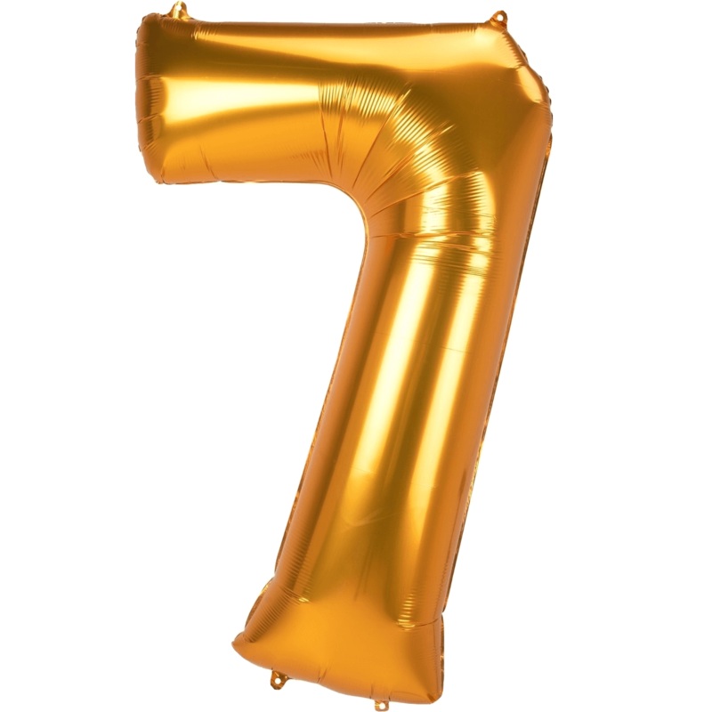 Gold  Number 7 53" Balloon
