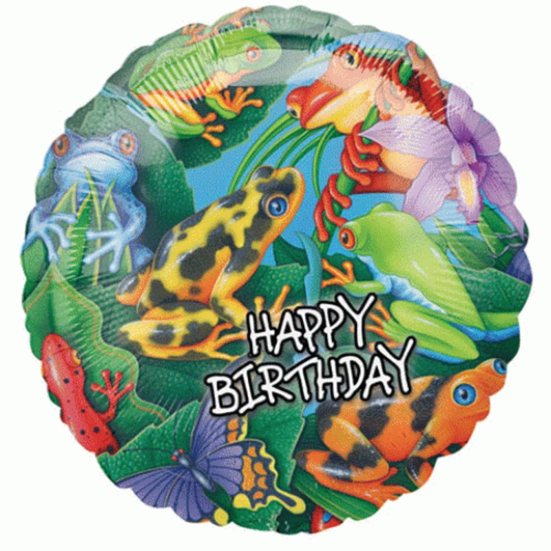 Happy Birthday Frogs & Lizards 18 Balloon