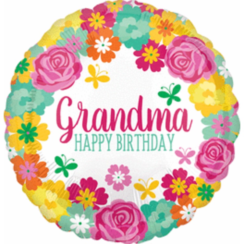 Happy Birthday Grandma Floral 17" Balloon