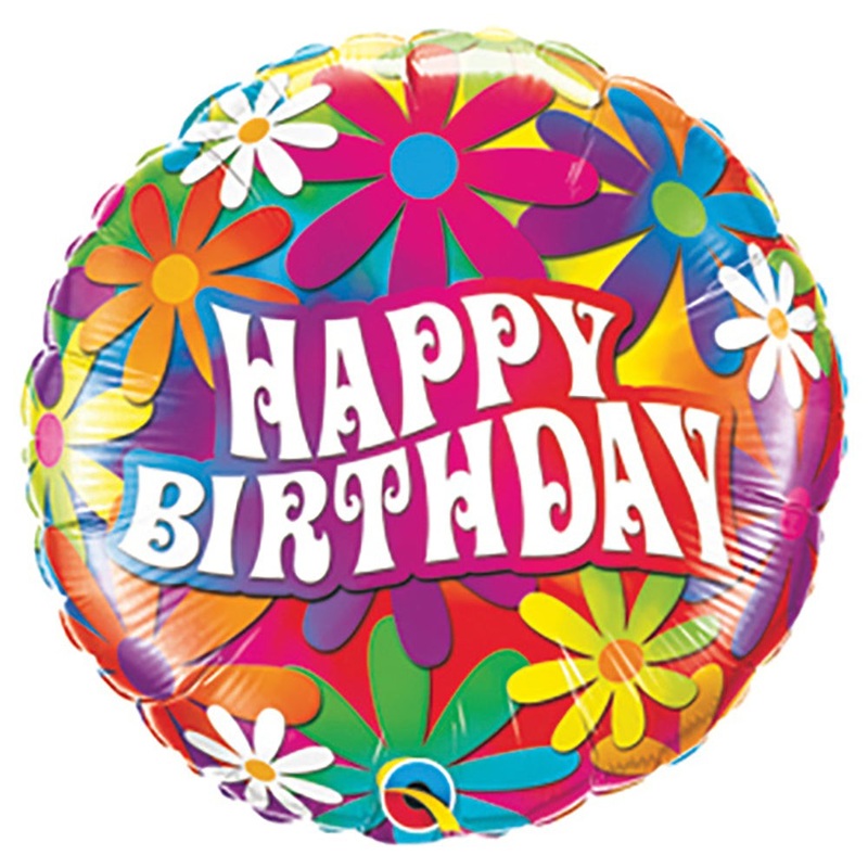 Happy Birthday Psychedelic Daisies (air-fill Only) 9 Balloon