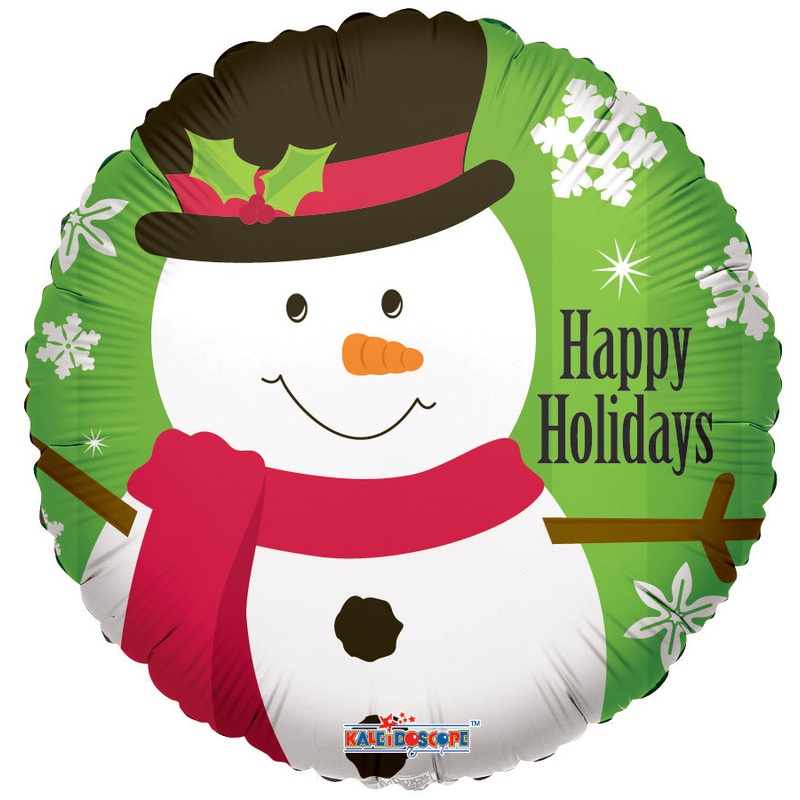 Happy Holidays Snowman 18 Balloon
