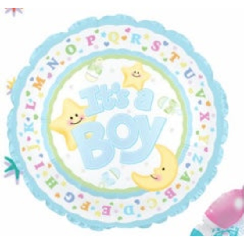 It's A Boy Moon and Stars 31" Balloon