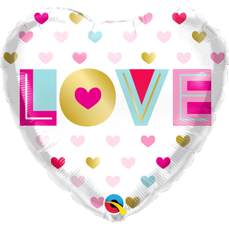 Love Metallic Hearts 18" Balloon