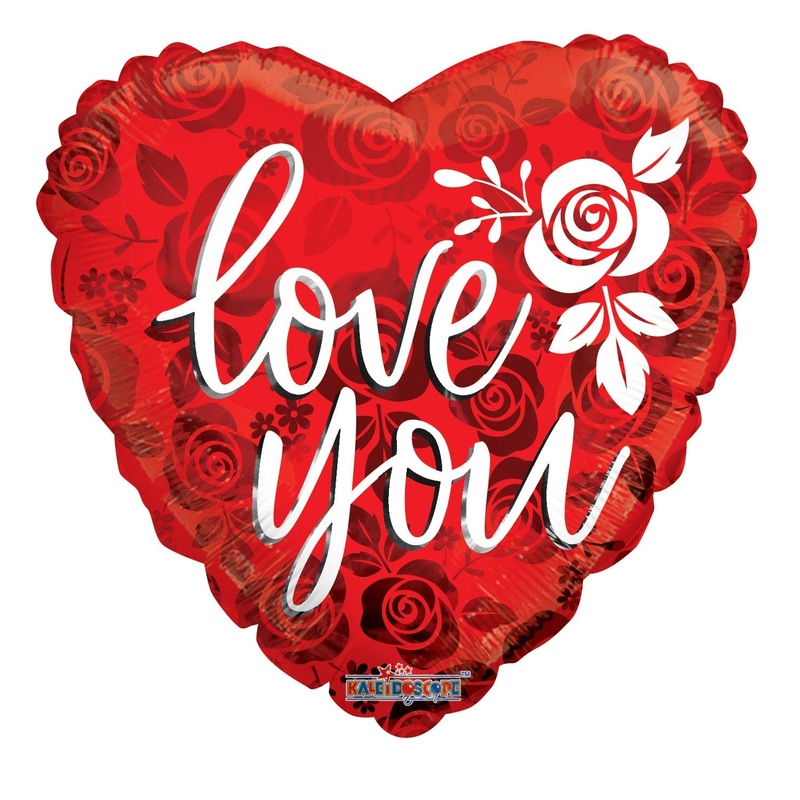 Love You Rose Pattern 18 Balloon