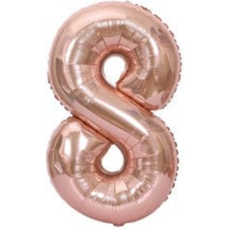 Number 8 Rose Gold 34 Balloon