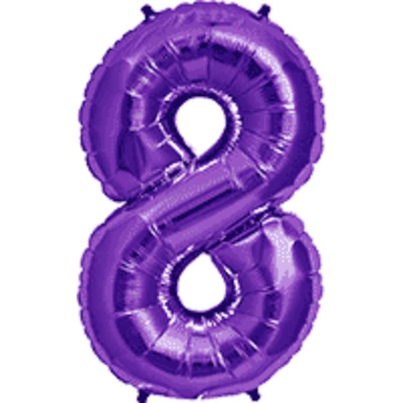 Purple Number 8 34 Balloon