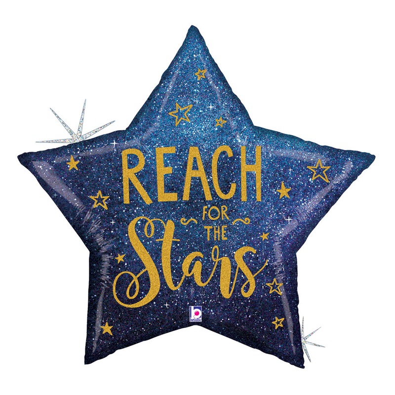 Reach For The Stars Holographic 36" Balloon