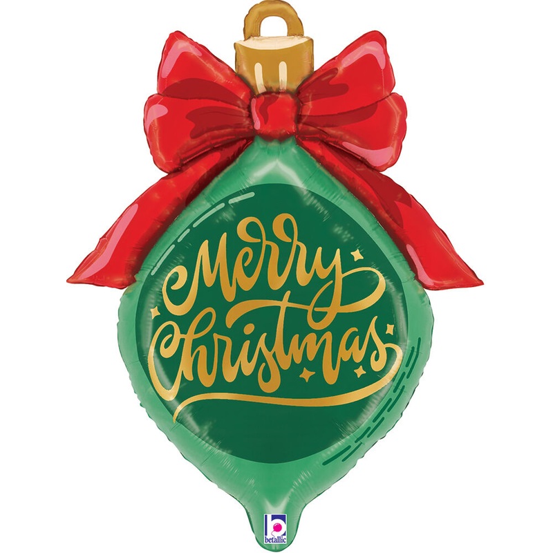 Satin Merry Christmas Ornament 31" Balloon