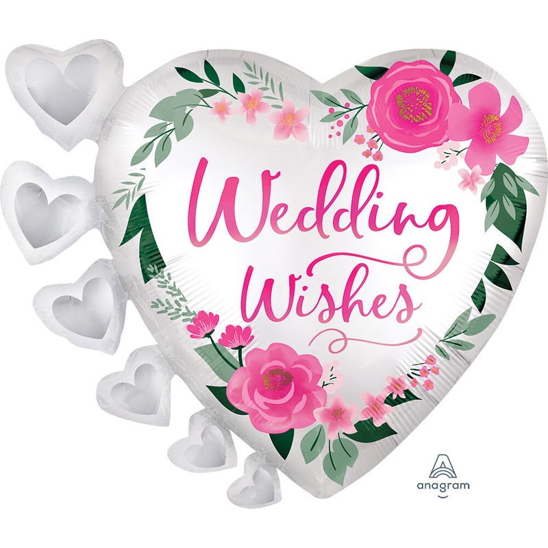 Satin Wedding Wishes 23" Balloon