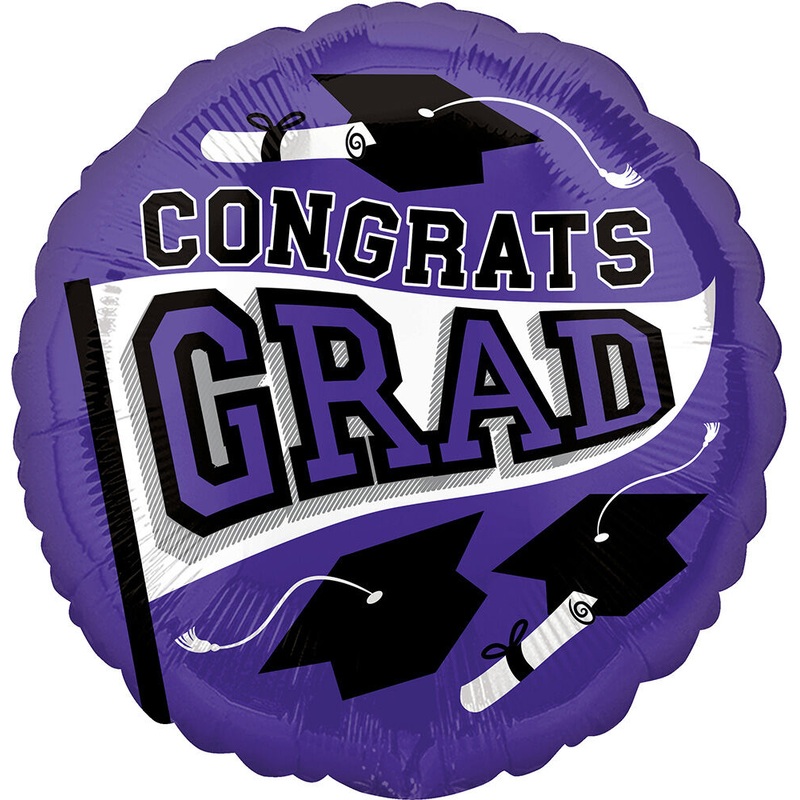 School Colors Be True to Your School - Purple 17" Balloon