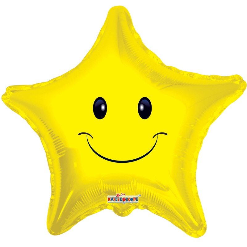 Smiley Face Star 9 Balloon (10 count)