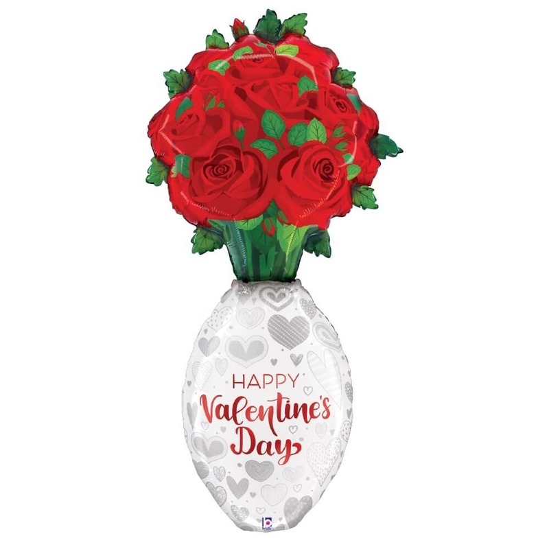 Special Delivery Valentine Rose Vase 66 Balloon