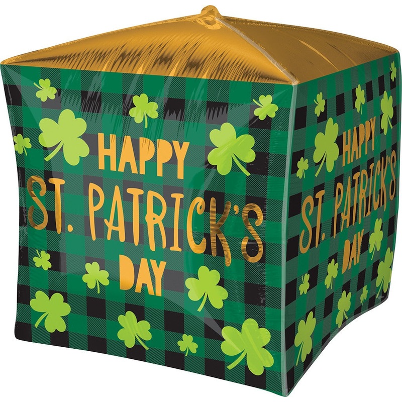 St. Patrick's Day Plaid Cubez 15 Cubez Balloon
