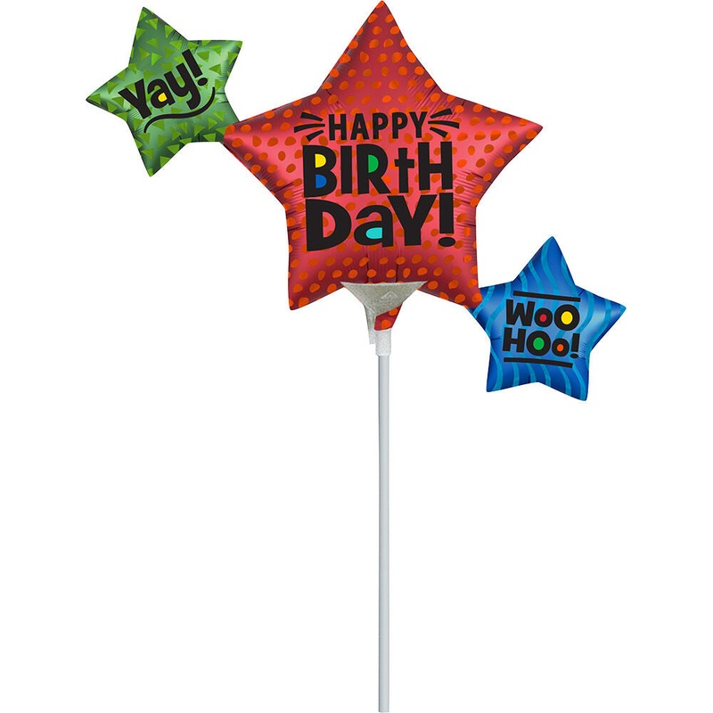 Star Trio Birthday 14" Balloon