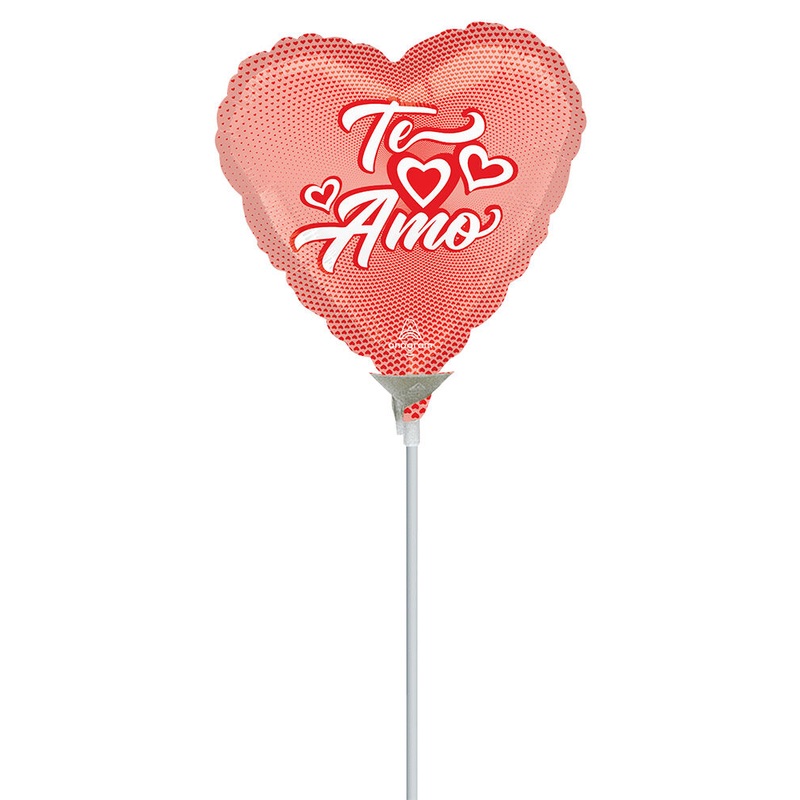 Te Amo Corazones 9" Air-fill Balloon (requires heat sealing)