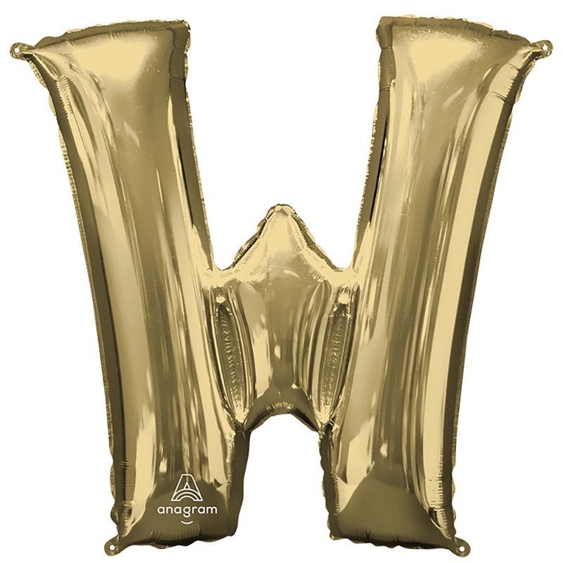 White Gold Letter W 34 Balloon