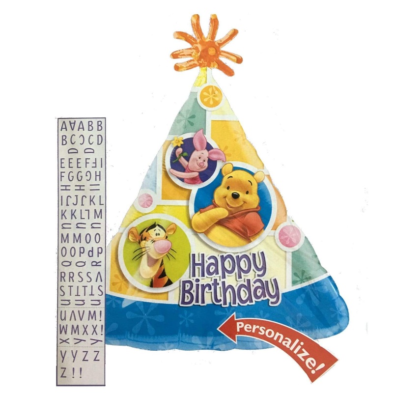 Winnie the Pooh & Friends Birthday Hat 18 Personalized Balloon