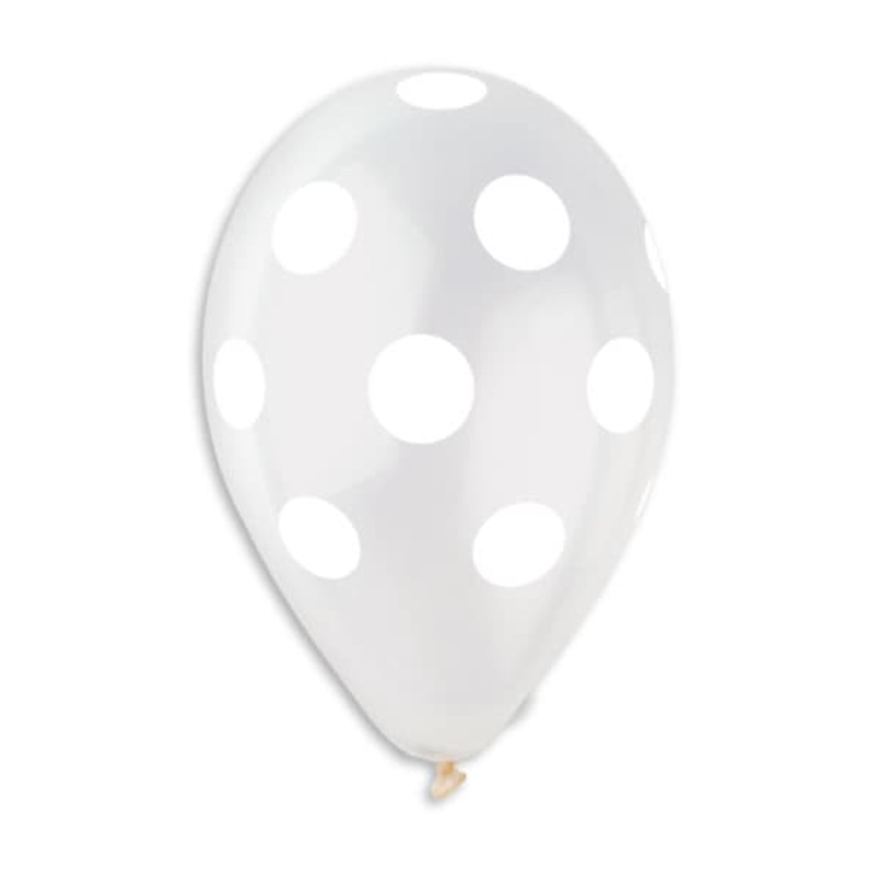 Crystal Clear Polka Dot 12 Latex Balloons (50 count)