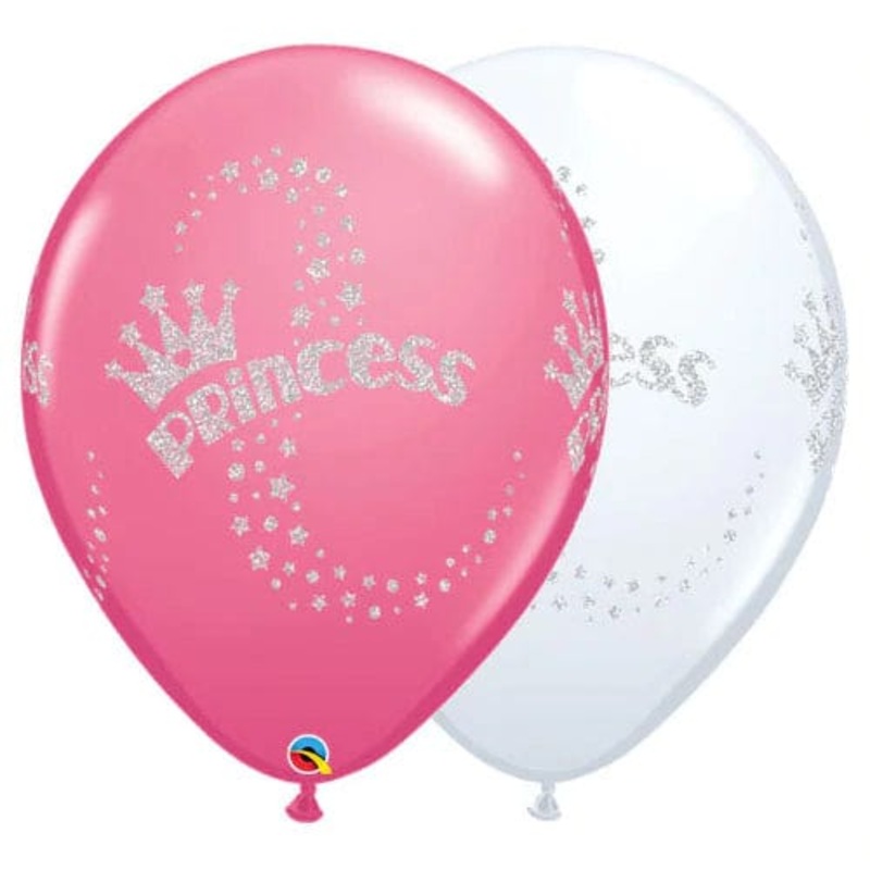 Glitter Princess Assorted 11 Latex Balloons (25 count)