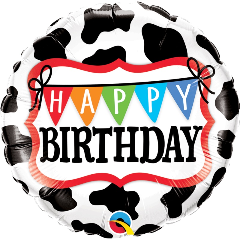 Happy Birthday Holstein Cow 18 Balloon