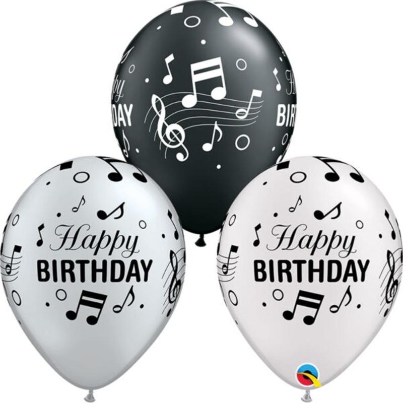 Happy Birthday Music Notes 11 Latex Balloons (50 count)