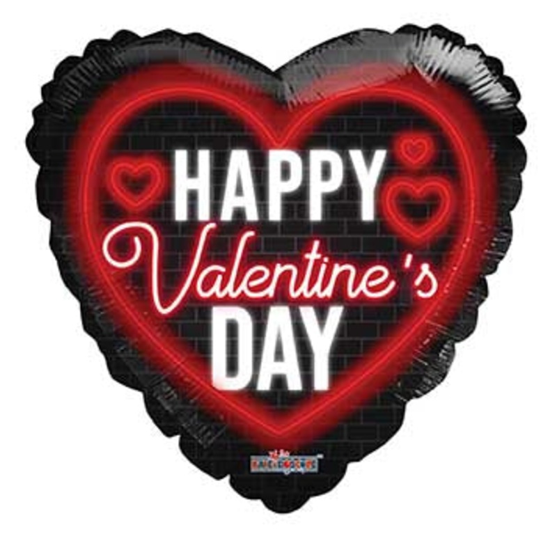 Happy Valentine's Day Neon 18 Balloon