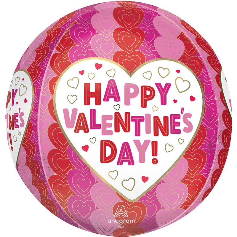 Happy Valentine's Day Wrapped in Hearts 16" Balloon