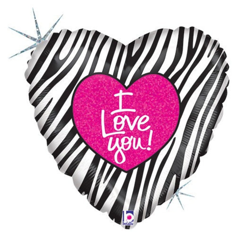 I Love Zebra 18 Balloon