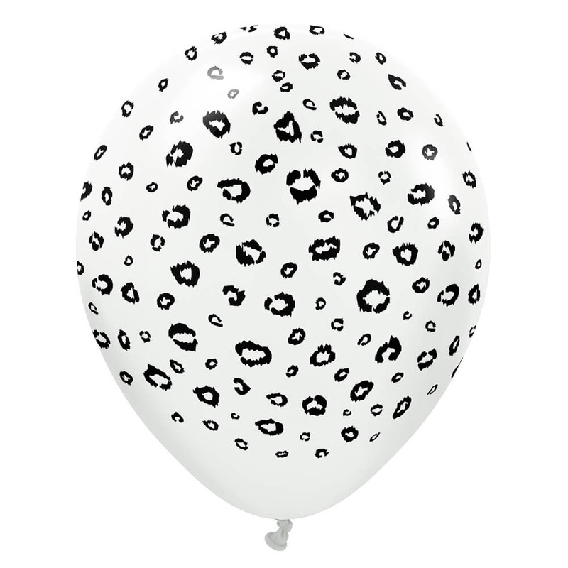 Kalisan Safari Leopard - White 12 Latex Balloons (25 count)
