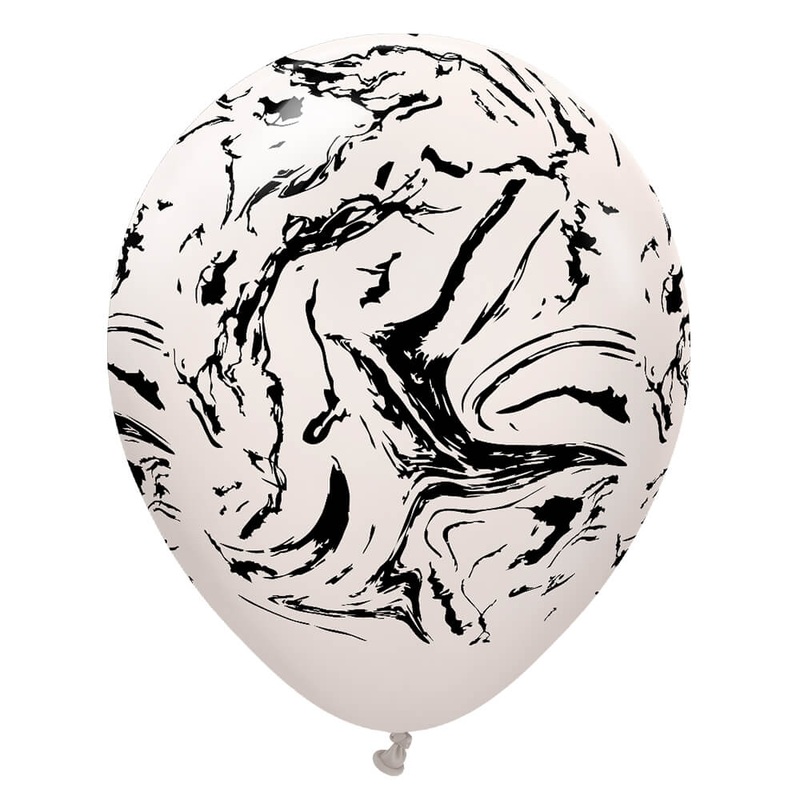 Kalisan Space Nebula - White Sand W/ Black Ink 12 Latex Balloons (25 count)