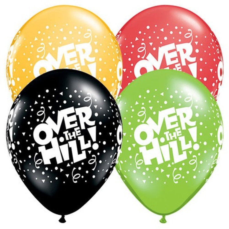 Over The Hill! Confetti Wrap 11 Latex Balloons (50 count)