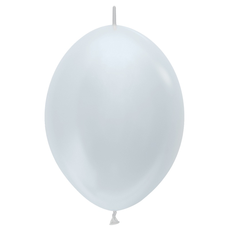 Pearl White 12 Link-O-Loon Balloons (50 count)