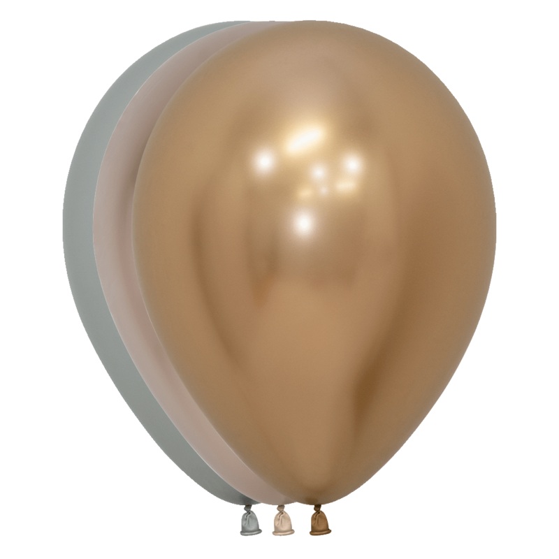 Reflex Golden Luxury Assortment 5 Latex Balloons (100 count)