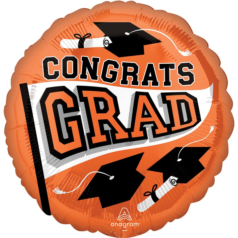 School Colors Be True to Your School - Orange 17" Balloon