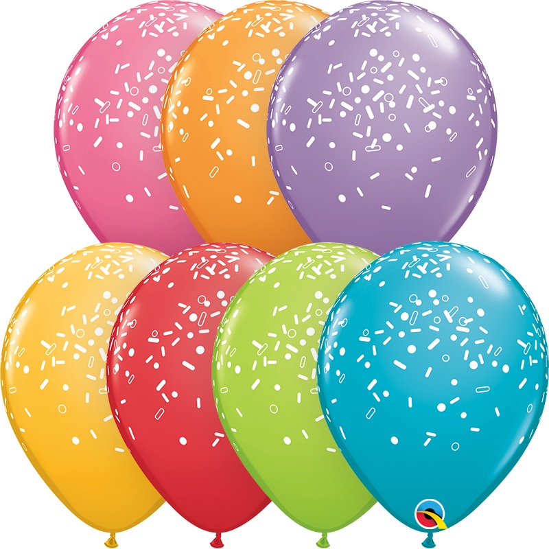 Sprinkles & Dot Festive Assortment 11 Latex Balloons (50 count)
