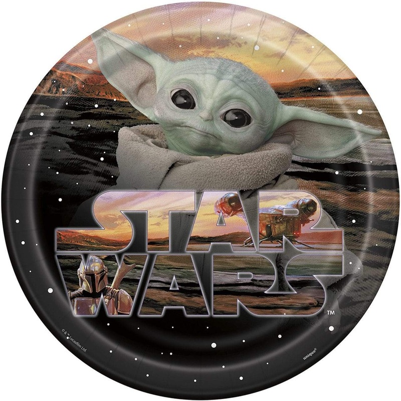 Star Wars Mandalorian Baby Yoda 9 Plates Balloons (Set of 8)