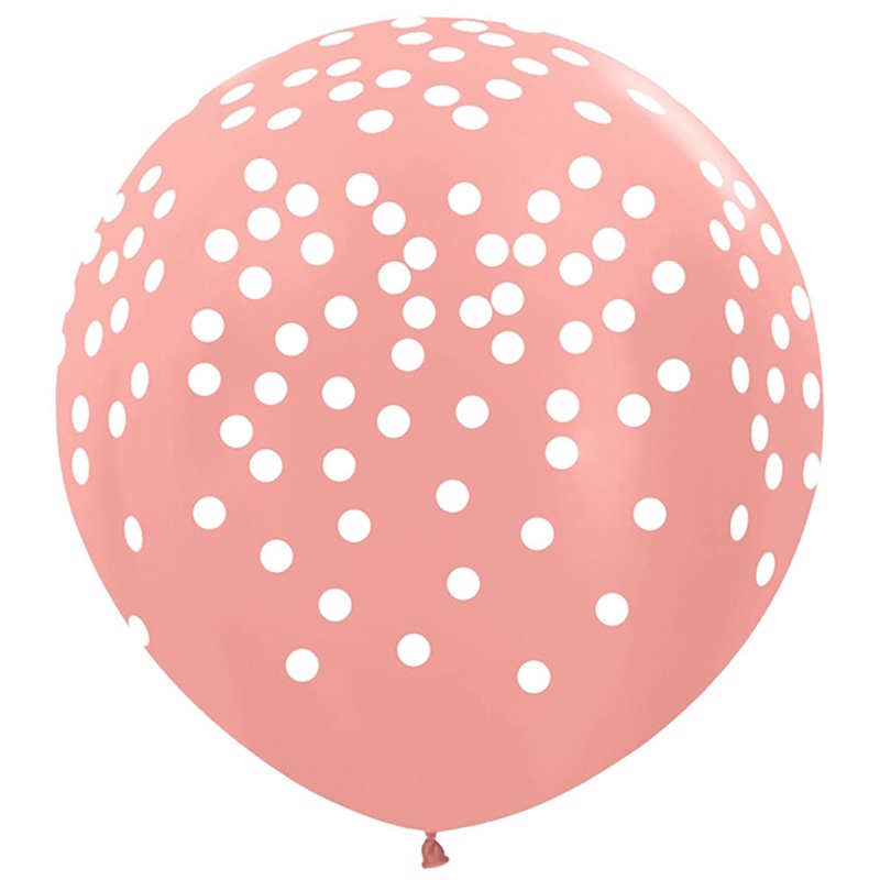 White Confetti - Rose Gold 36 Latex Balloons (2 count)