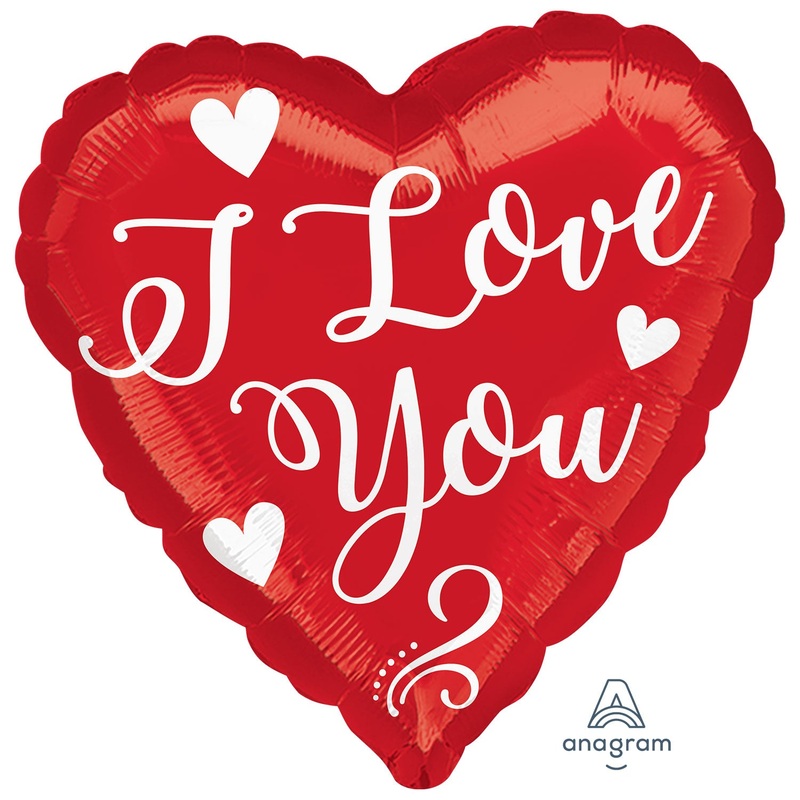 White Love Script 17 Balloon