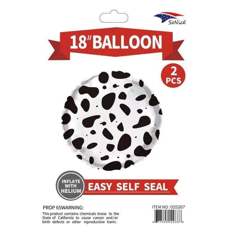 Cow Print Mylar Set 18 Balloons (2 count)