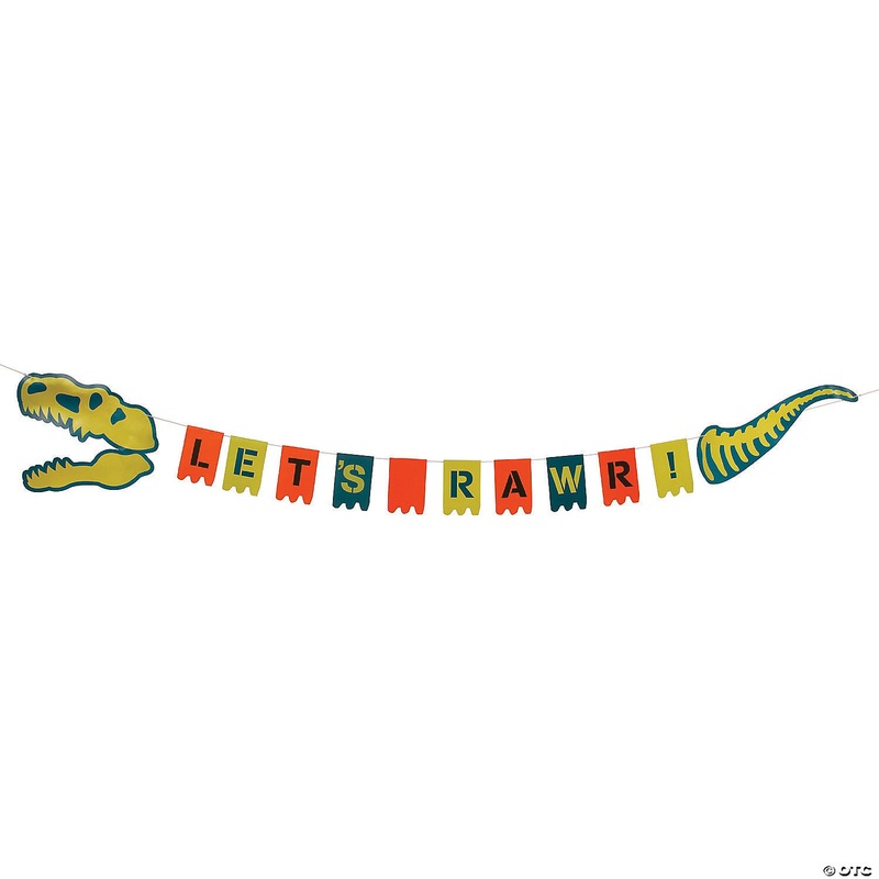 Dino Dig Dinosaur LETS RAWR Garland