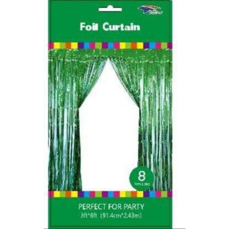 Emerald Emerald Fringe Metallic Foil Curtain