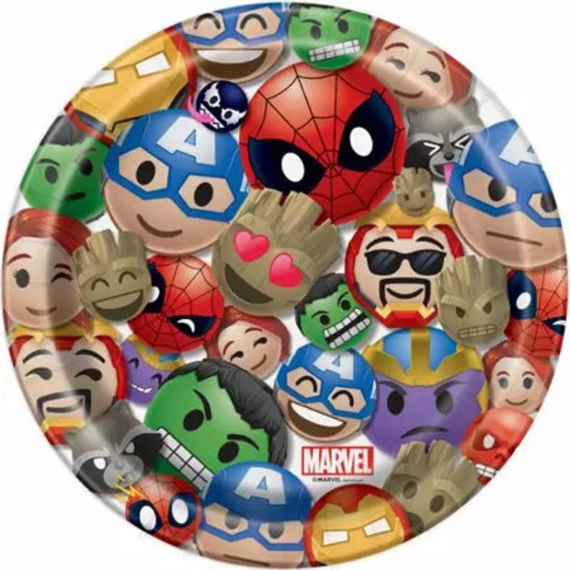 Marvel Superhero Emoticons Plates 9 (8 count)