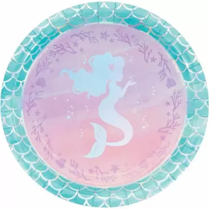 Mermaid Shine Plates 9 (8 count)