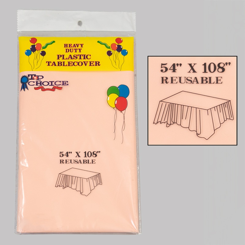 Peach Heavy Duty Plastic Tablecover