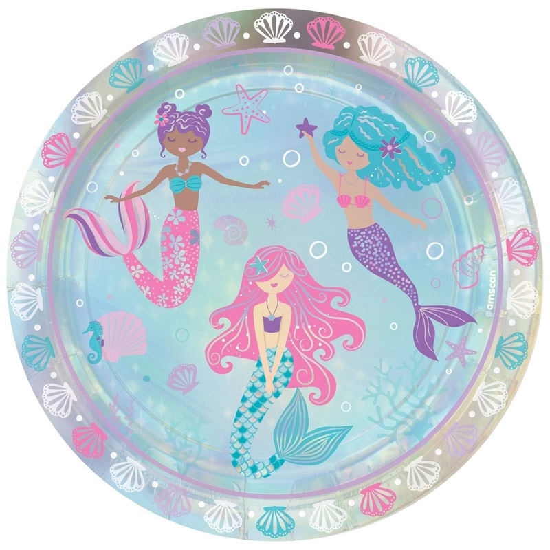 Shimmering Mermaids Plates 9 (8 count)